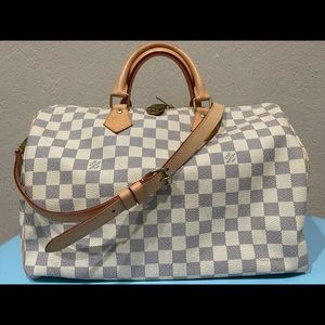 LOUIS VUITTON Speedy Bandouliere 35 - Damier Azur